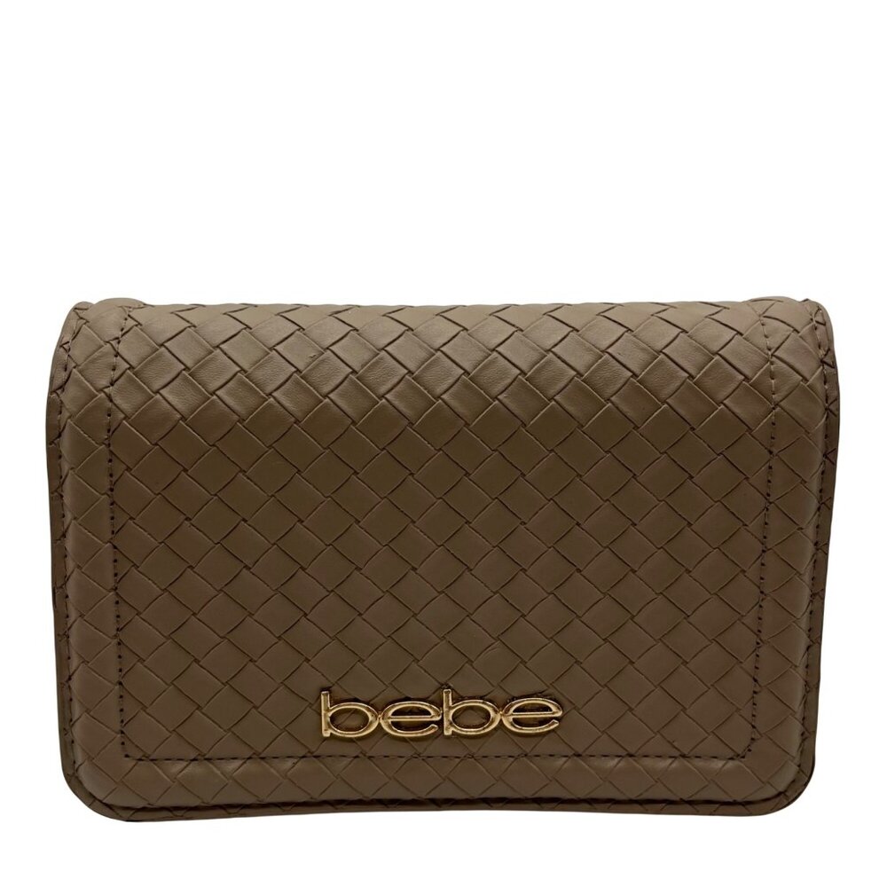 Bebe Tan Taffy Faux Leather Crossbody Bag
